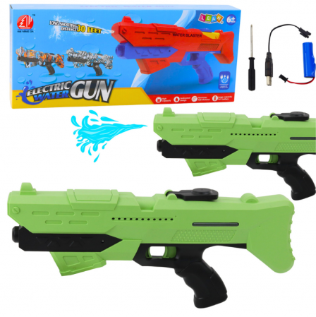 Pusti si pistoale - Pistol cu apă electric automat verde, rază 10 m