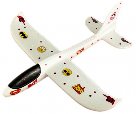 Planor din Polistiren cu Lumini – Alb, cu Abțibilduri – 48 cm [1]