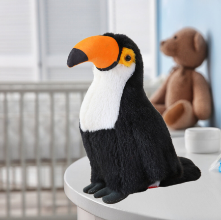 Plus Mascotă Toucan Drăgălaș Alb și Negru – 30 cm [3]