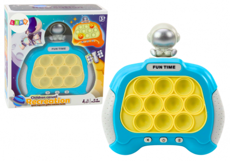 Jucarii educationale - Pop-It Joc Whac-A-Mole Spaceman cu Lumini și Sunete, Albastru