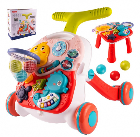 Articole bebelusi si copii mici - Premergător 3 în 1 Dino – cu activități și coș de baschet