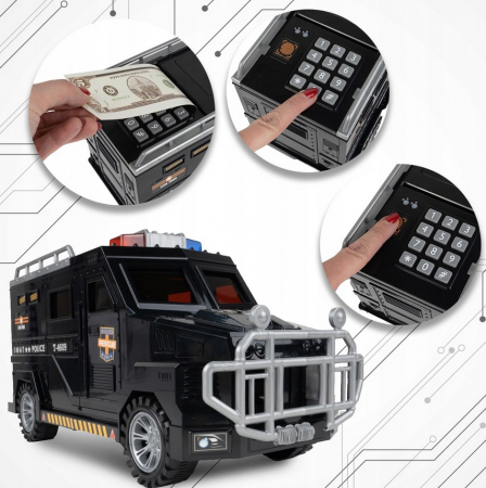 Pușculiță Mașină Poliție SWAT – Safe Car cu Cod PIN [3]