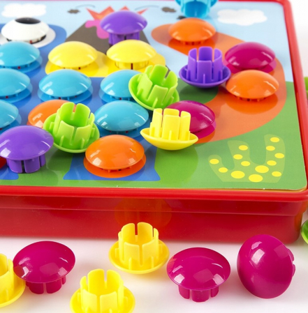 Puzzle cu butoane colorate – Mozaic Giraffe (Ciupercuțe) – 12 planșe [3]