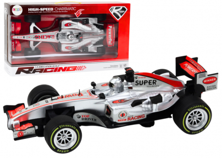 Masini si motociclete - Racer Sports Car cu Tracțiune 1:9 Argintiu cu Sunete