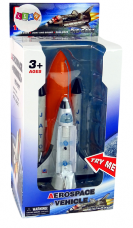 Rachetă Spațială cu Navă Metalică – Efecte Luminoase și Sonore, Funcție PULL-BACK [3]