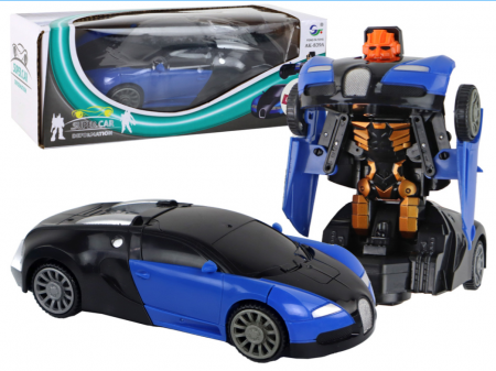 Roboti - Robot Car 2în1 Bugatti cu Efecte de Lumină Albastre