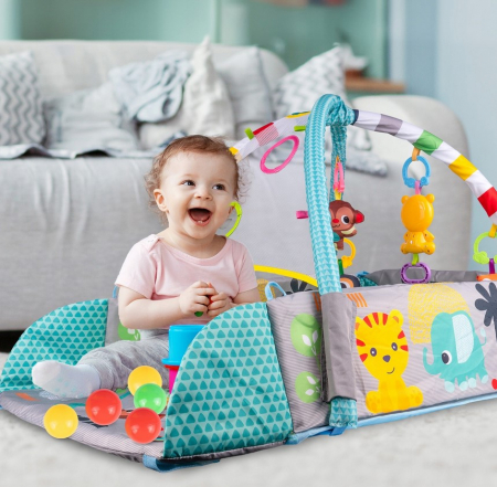 Saltea Educațională Interactivă 5 în 1 pentru Bebeluși – Mare – Jungla [3]