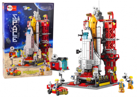 Avioane, Elicoptere, Tancuri - Set blocuri de construcție Rachetă Spațială cu Platformă de Lansare – 1083 piese