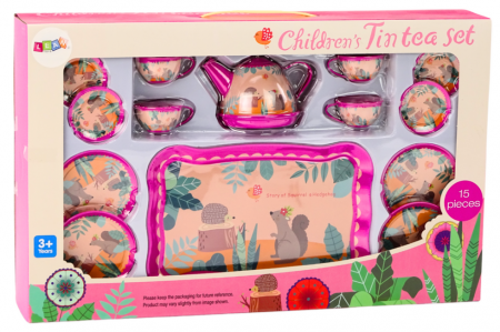 Set Ceai și Cafea pentru Copii – 15 Piese, Roz, cu Ceainic și Tăviță [2]