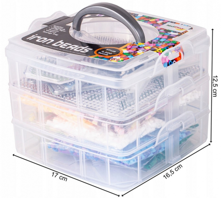 Set Creativ cu Mărgele de Călcat – 6000 Bucăți + Plăci și Modele – Cutie Organizatoare [1]