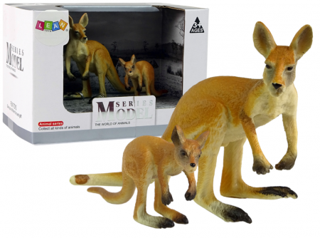 Jucarii - Set de 2 Figurine Kangur cu pui – Seria „Animale ale Lumii”