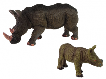 Set de 2 Figurine Rinocer cu Pui – Animale Sălbatice [1]