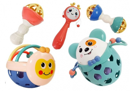 Set de 5 zornăitoare și jucării moi pentru dentiție [6]