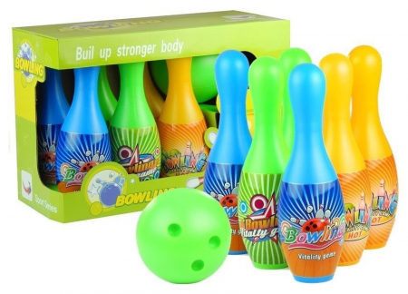 Articole bebelusi si copii mici - Set de bowling cu 6 popice + minge de bowling – joc sportiv