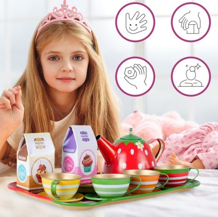 Set de Ceai din Metal – Joc de Servire Elegant pentru Copii [3]