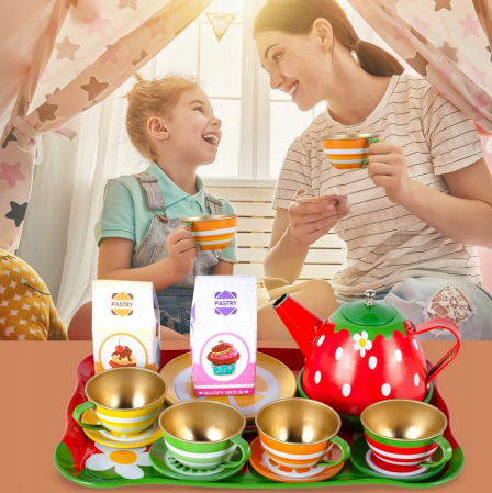 Set de Ceai din Metal – Joc de Servire Elegant pentru Copii [7]