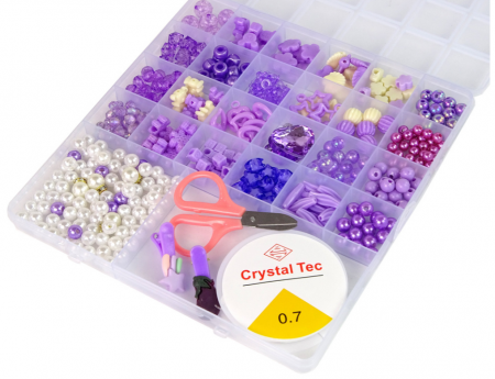 Set de confecționat bijuterii cu mărgele și cleme mov [1]