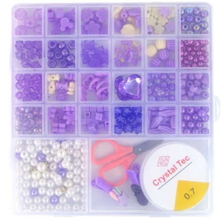 Set de confecționat bijuterii cu mărgele și cleme mov [2]