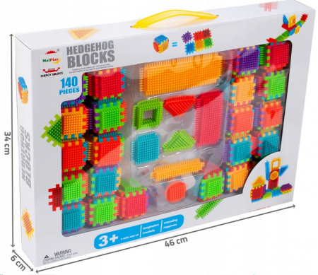 Jucarii educationale - Set de Construcție „Arici – Wafele”, 140 Piese – Cutie cu Mâner