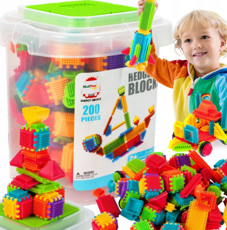 Jucarii educationale - Set de Construcție „Arici – Wafele” în Găleată – 200 Piese