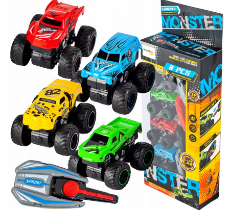 Masini si motociclete - Set de curse cu mașinuțe metalice și lansatoare