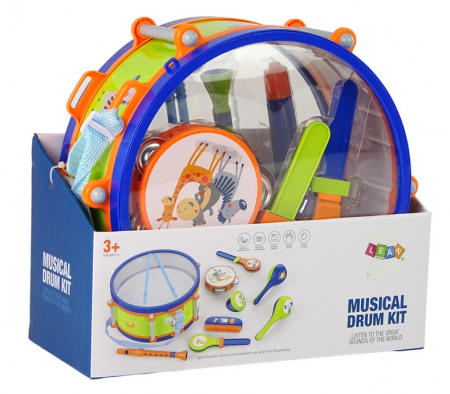 Set de Instrumente Muzicale – Tobă, Tamburină, Flaute, Muzicuță – cu Design Animal [3]