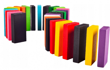Set de joc educațional – KLOCKI DOMINO colorate din lemn, 200 piese [5]