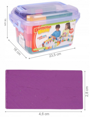 Set de joc educațional – KLOCKI DOMINO colorate din lemn, 200 piese [1]