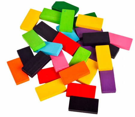 Set de joc educațional – KLOCKI DOMINO colorate din lemn, 200 piese [6]