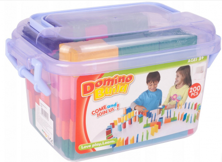 Set de joc educațional – KLOCKI DOMINO colorate din lemn, 200 piese [9]