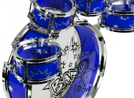 Set de Tobe cu 6 Piese și Cinel – Pentru Micii Toboșari | Culoare Albastră [1]