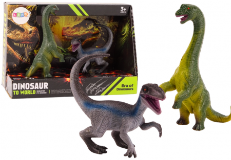Figurine - Set Figurine Dinozauri – Brachiosaurus & Velociraptor, 2 Bucăți