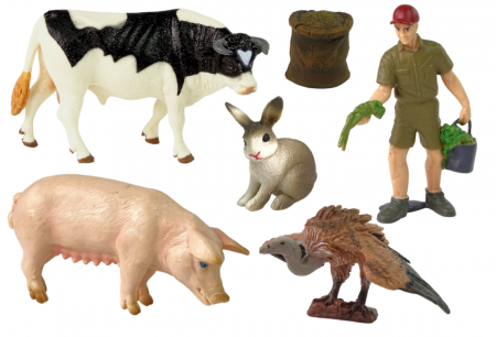 Set Figurine Mari cu Animale de Fermă + Fermier și Gospodărie – 10 Piese [1]