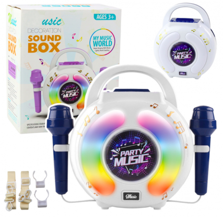 Instrumente muzicale - Set Karaoke cu Două Microfoane – Boxă Bluetooth, MP3, Înregistrare, LED