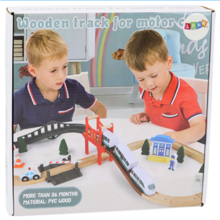 Set Piste Tren din Lemn cu Accesorii – Poliție, Pod, 3,2 m [4]