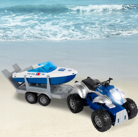 Set Poliție – Quad și Barcă cu Motor 1:16 [4]