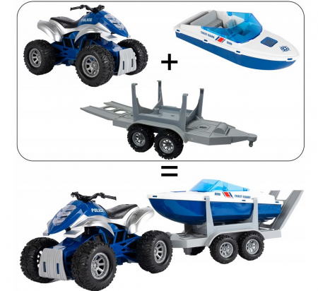 Set Poliție – Quad și Barcă cu Motor 1:16 [6]