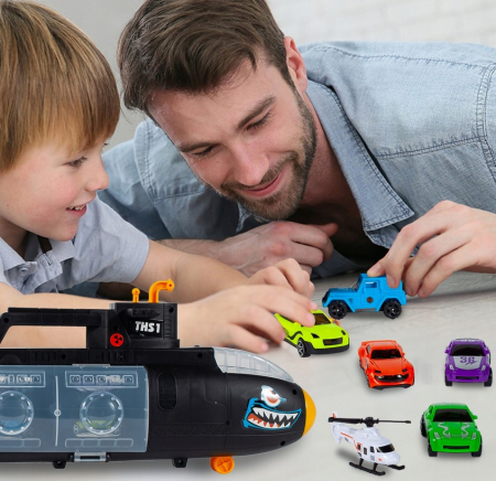 Set Submarin cu Elicopter și 5 Mașinuțe Nautilus [3]