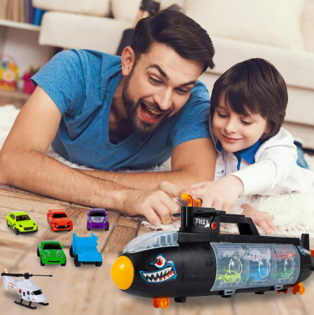 Set Submarin cu Elicopter și 5 Mașinuțe Nautilus [2]