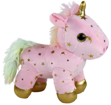 Set unicorn de pluș pentru dormit – animal de companie cu cântec de leagăn, roz, cu stele [1]