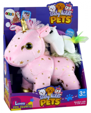 Set unicorn de pluș pentru dormit – animal de companie cu cântec de leagăn, roz, cu stele [4]