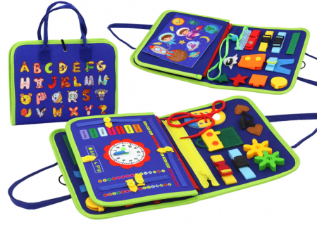 Jucarii educationale - Tablă Senzo-Motrică din Fetru – Educativă, Albastră