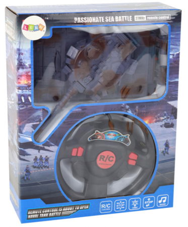 Tanc R/C cu telecomandă – Lumină, Sunet, Albastru Marin, Scară 1:18, 27MHz [6]