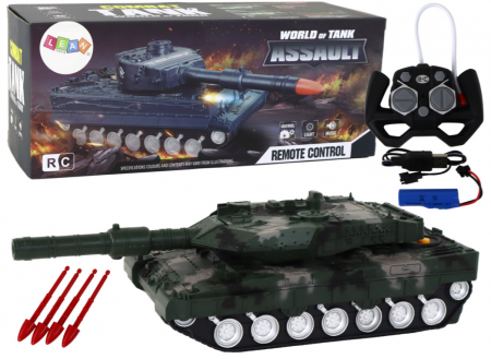 Jucarii cu telecomanda - Tanc RC cu Telecomandă 27 MHz Verde