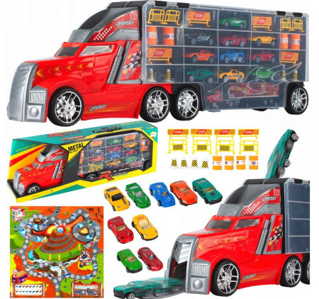 TIR Transportator Mare cu Lansator și 10 Mașinuțe – Set Complet cu Accesorii [1]