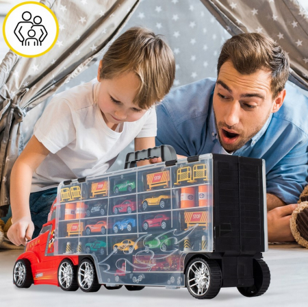 TIR Transportator Mare cu Lansator și 10 Mașinuțe – Set Complet cu Accesorii [4]