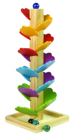 Tobogan de bile din lemn în formă de copac cu frunze [1]