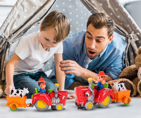 Tractor agricol cu remorca si vacuta [6]