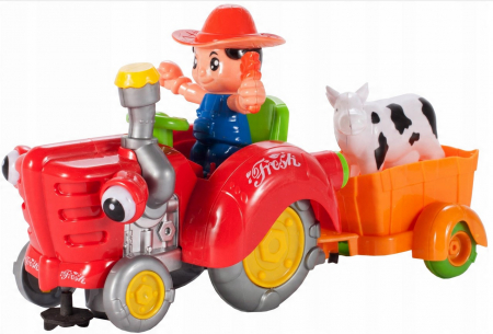 Tractor agricol cu remorca si vacuta [7]