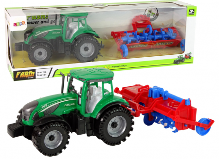 Masini si motociclete - Tractor cu Plug – Mecanism cu Fricțiune – Roșu